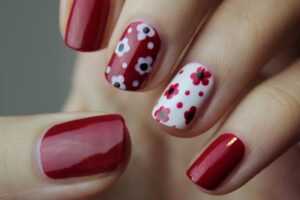 beautiful nail art with flowers